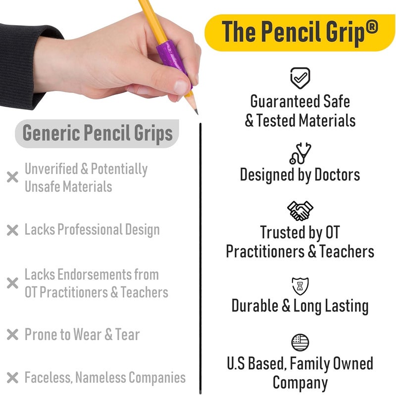 The Classics The Pencil Grip Extreme Pencil Grips, Ergonomic Writing Aid For Lefties And Righties, 1.3” Long, Assorted Colors, 12 Count - TPG-16512 - Image 3